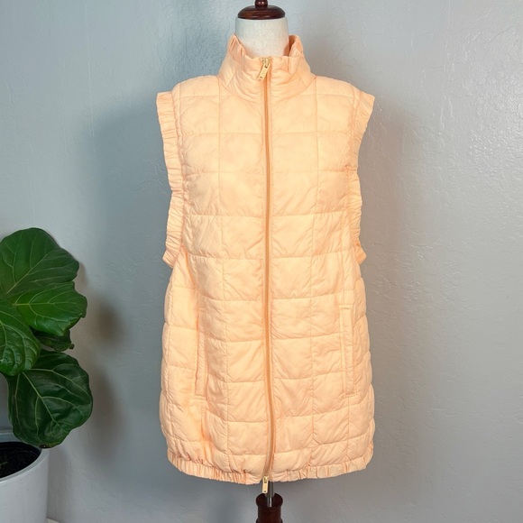 FREE PEOPLE FP Movement Women’s L Mango Orange Piper Puffer Packable Vest - Picture 2 of 14